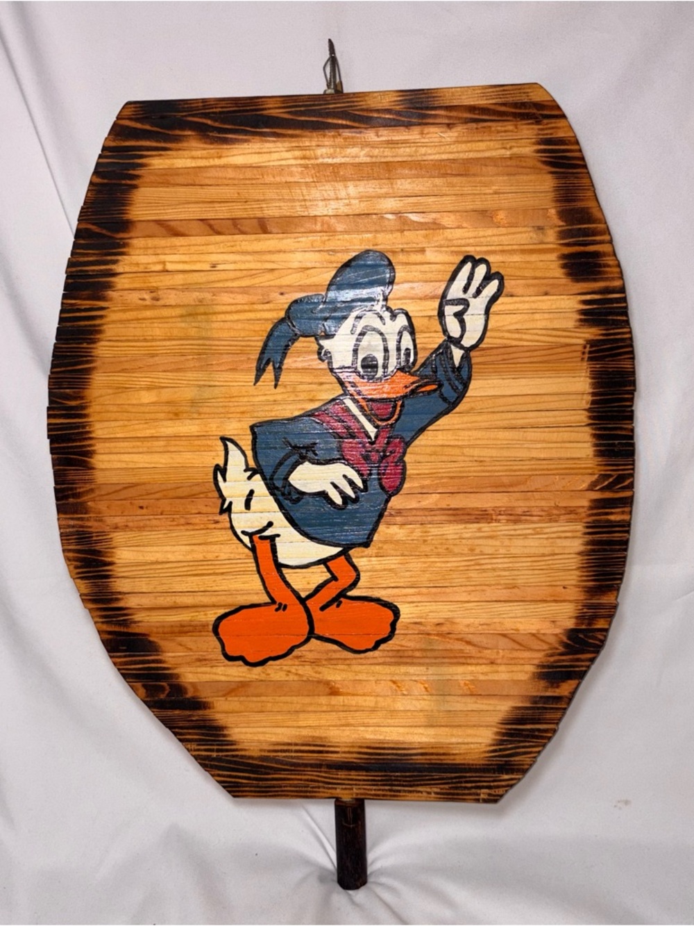 Rustic Hand Painted Wood Duck Wall Art Farmhouse Cartoon Plaque Burnt Wood Decor